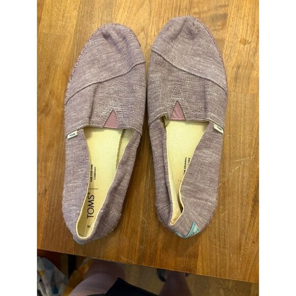 TOMS Women's Purple Linen Slip On Shoe Size 9 - Picture 1 of 5